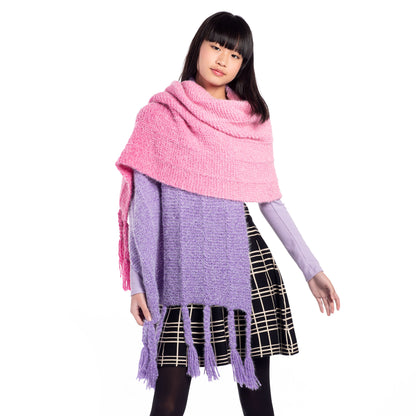 Caron Braided Fringe Knit Blanket Scarf Caron Braided Fringe Knit Blanket Scarf