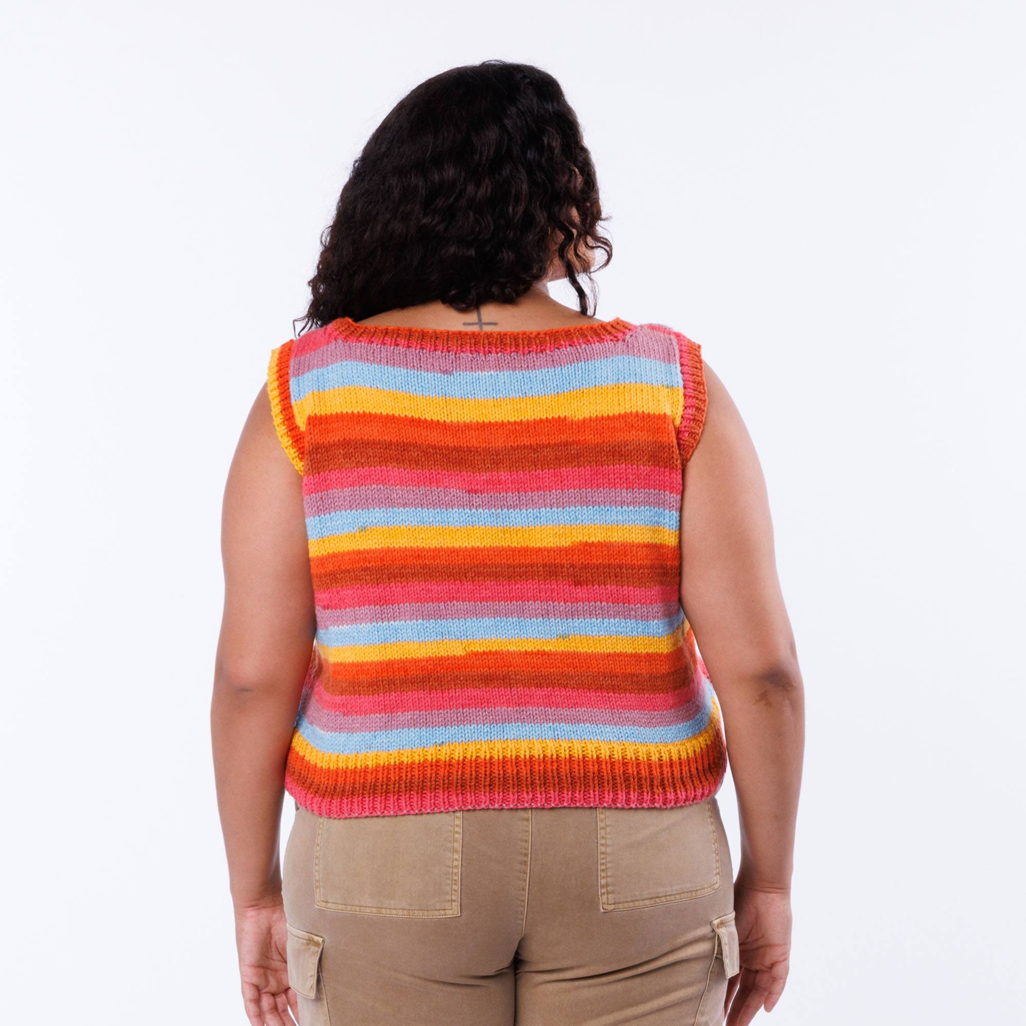 Free Easy Caron Knit Striped Right Vest Pattern | Yarnspirations