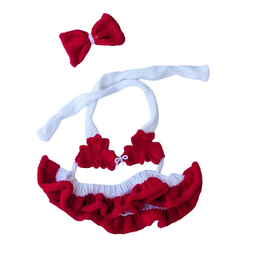 Red Heart Knit Porch Goose Maple Leaf Bikini