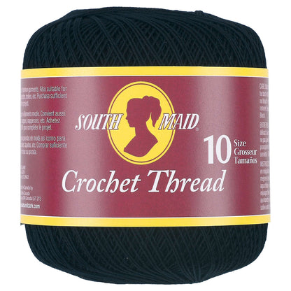 South Maid Crochet Thread, Size 10 - Clearance Items Black