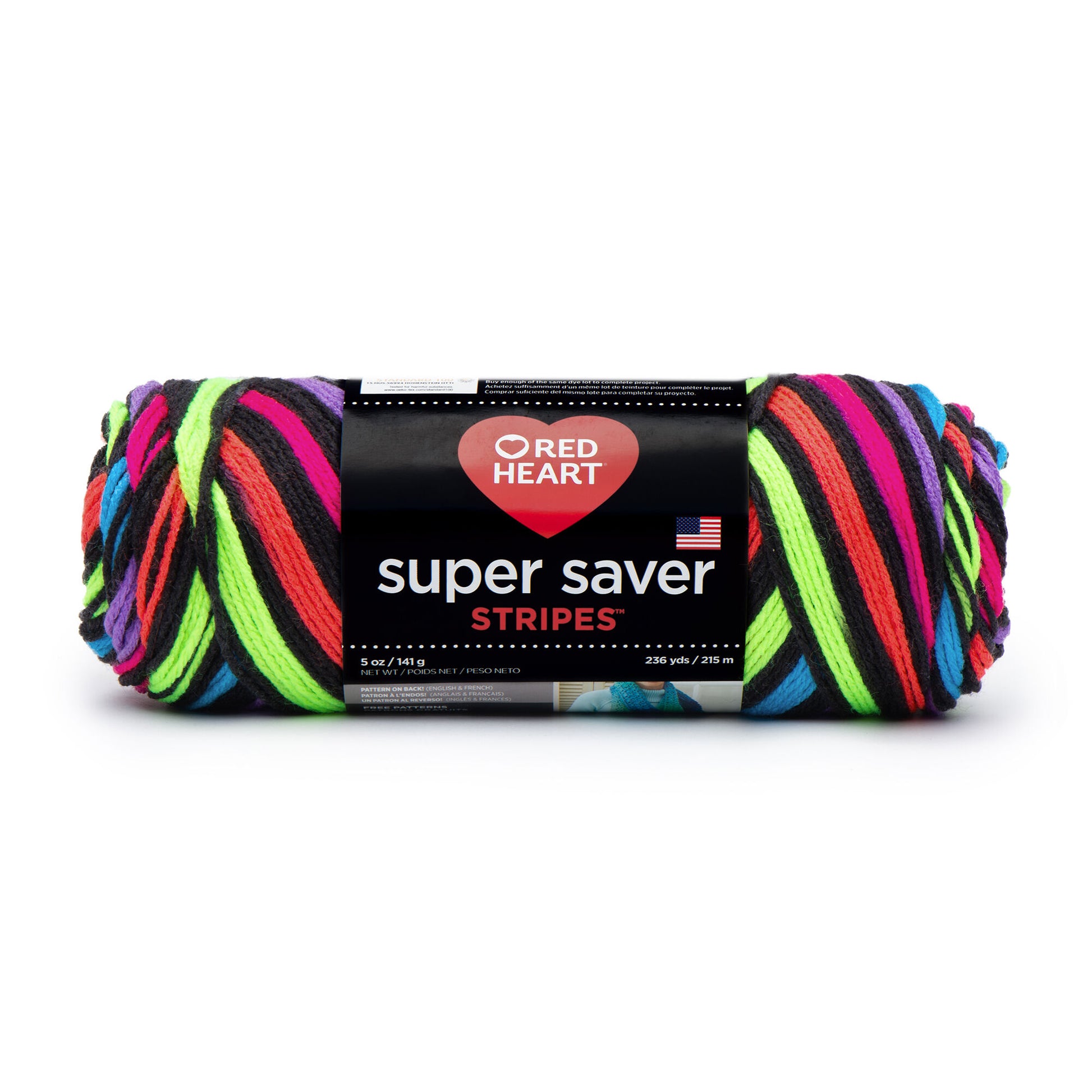 Red Heart Super Saver Yarn Neon Stripes