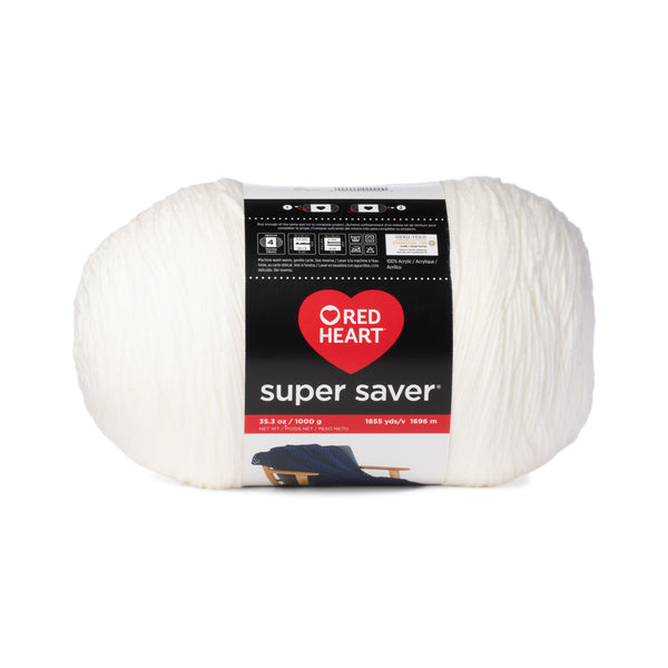 Red Heart Super Saver Yarn-White E300B-311 - GettyCrafts