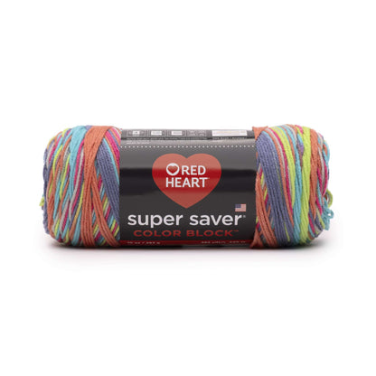 Red Heart Super Saver Color Block Yarn - Discontinued Shades Party Time