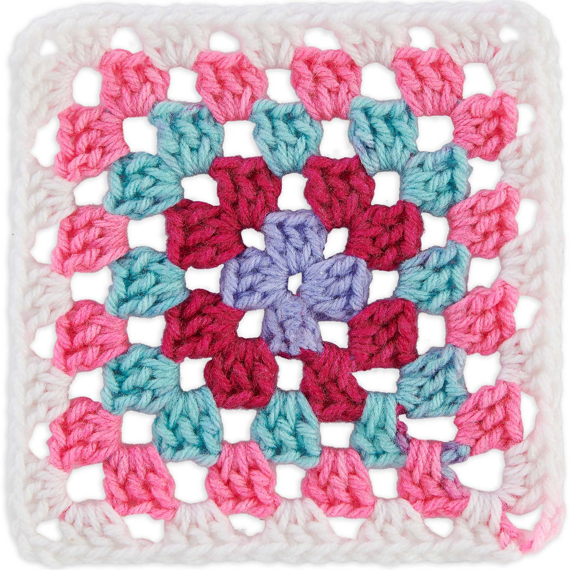 Red Heart All In One Granny Square Yarn (250g/8.8oz) Soft  White - Pink Punch