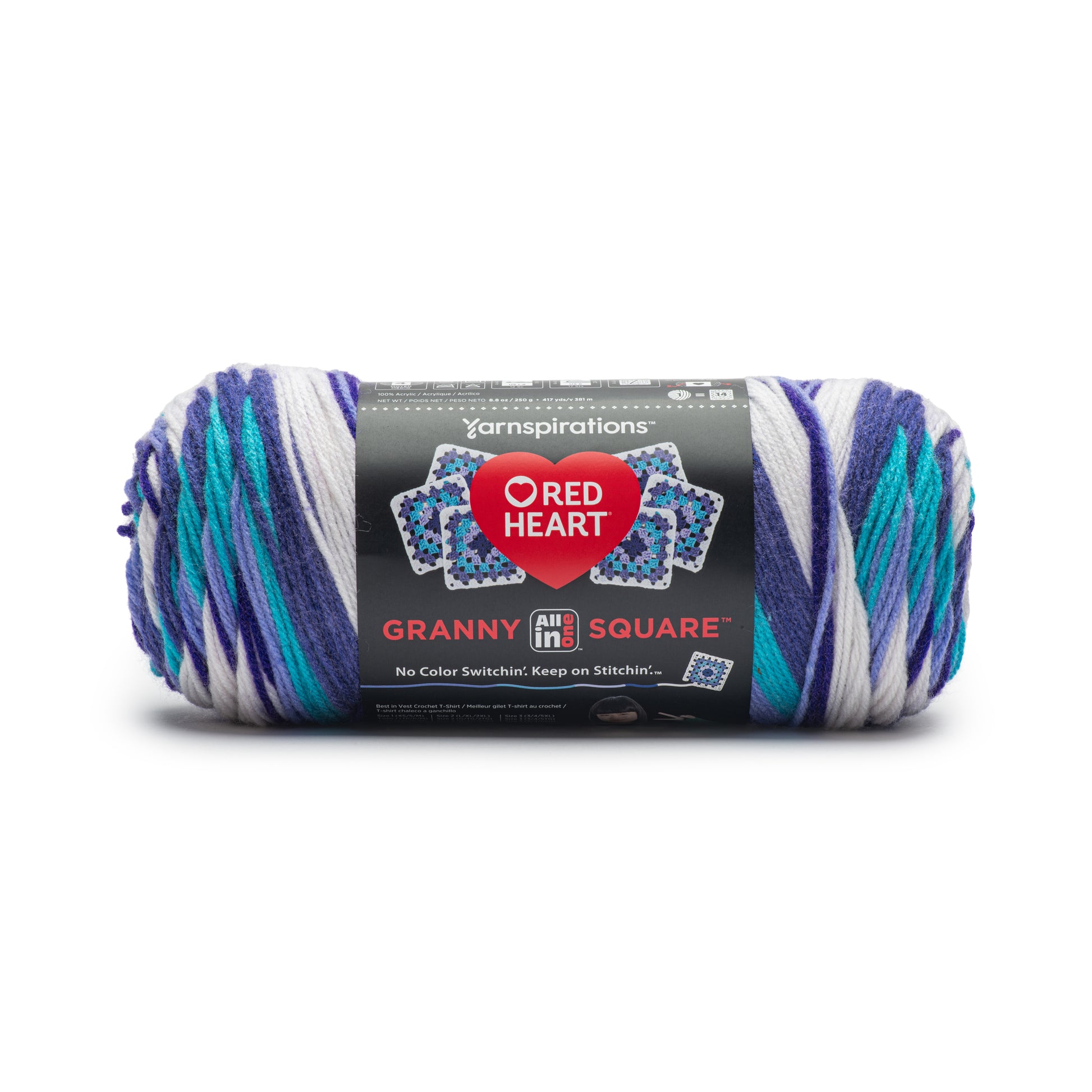 Red Heart All In One Granny Square Yarn (250g/8.8oz) Soft White - Amethyst