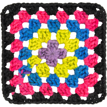 Red Heart All In One Granny Square Yarn (250g/8.8oz) Black - Neon Lights