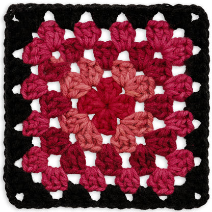 Red Heart All In One Granny Square Yarn (250g/8.8oz) Black - Ruby Red