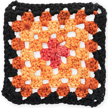 Red Heart All In One Granny Square Yarn (250g/8.8oz) Black - Tangerine Dream