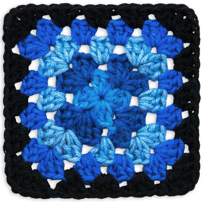 Red Heart All In One Granny Square Yarn (250g/8.8oz) Black - Blue Beacon