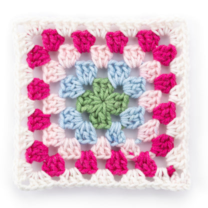 Red Heart All In One Granny Square Yarn (250g/8.8oz) Soft White - Strawberry Delight