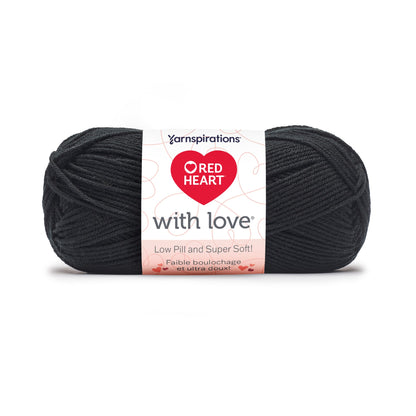 Red Heart With Love Low Pill Yarn (100g/3.5oz) Black
