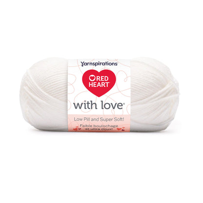 Red Heart With Love Low Pill Yarn (100g/3.5oz) White