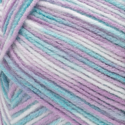 Red Heart Comfort Yarn - Clearance Shades White/Violet/Mint Print