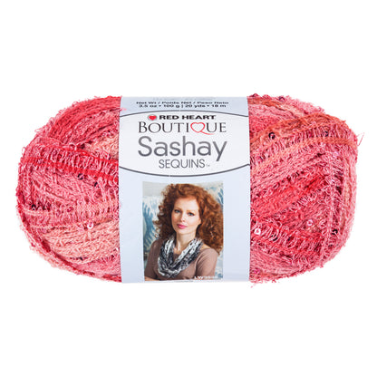 Red Heart Boutique Sashay Sequins Yarn - Discontinued Shades Coral