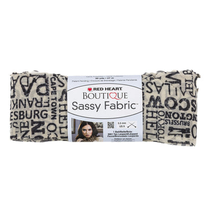 Red Heart Boutique Sassy Fabric Yarn - Clearance shades Newsprint