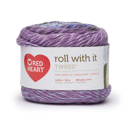 Red Heart Roll With It Tweed Yarn - Discontinued Shades Violet
