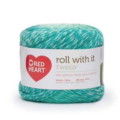 Red Heart Roll With It Tweed Yarn - Discontinued Shades Marine