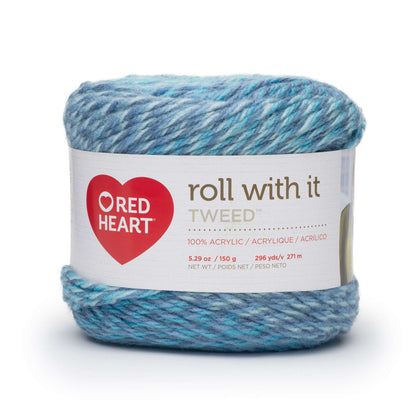Red Heart Roll With It Tweed Yarn - Discontinued shades Oceanic