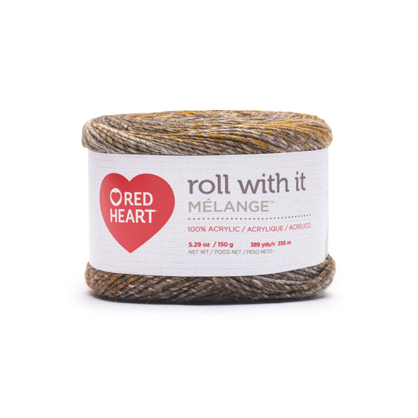 Gomitoli Red Heart Roll With It Melange - 3 Confezioni Da 150g - Acrilico Peso Medium 4 - 356m Per Gomitolo - Colori Ricchi E Sfumati