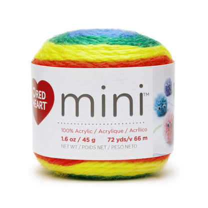 Red Heart Mini Yarn - Clearance shades Rainbow