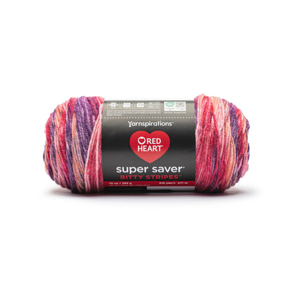 Red Heart Super Saver Bitty Stripes Yarn Very Berry