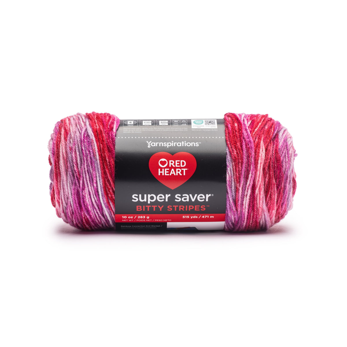 Red Heart Super Saver Bitty Stripe - Hilo de lionada rosa - Paquete de Red Heart Super Saver Bitty Stripe - Hilo de lionada rosa - Paquete de