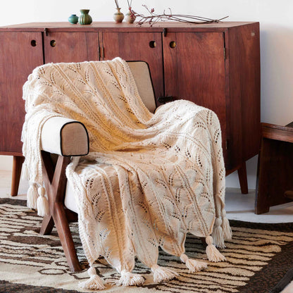 Red Heart Knit Hawaiian Lacy Fern Throw Red Heart Knit Hawaiian Lacy Fern Throw