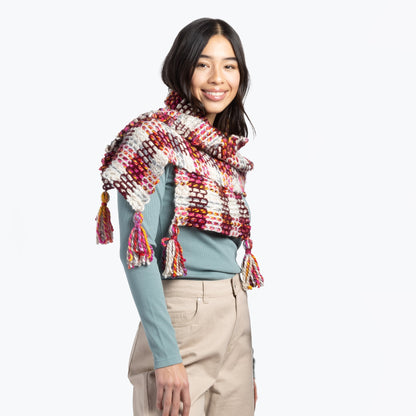 Bernat Quickweave Scarf Weaving Kit (140g/4.9oz) Burgundy Tartan