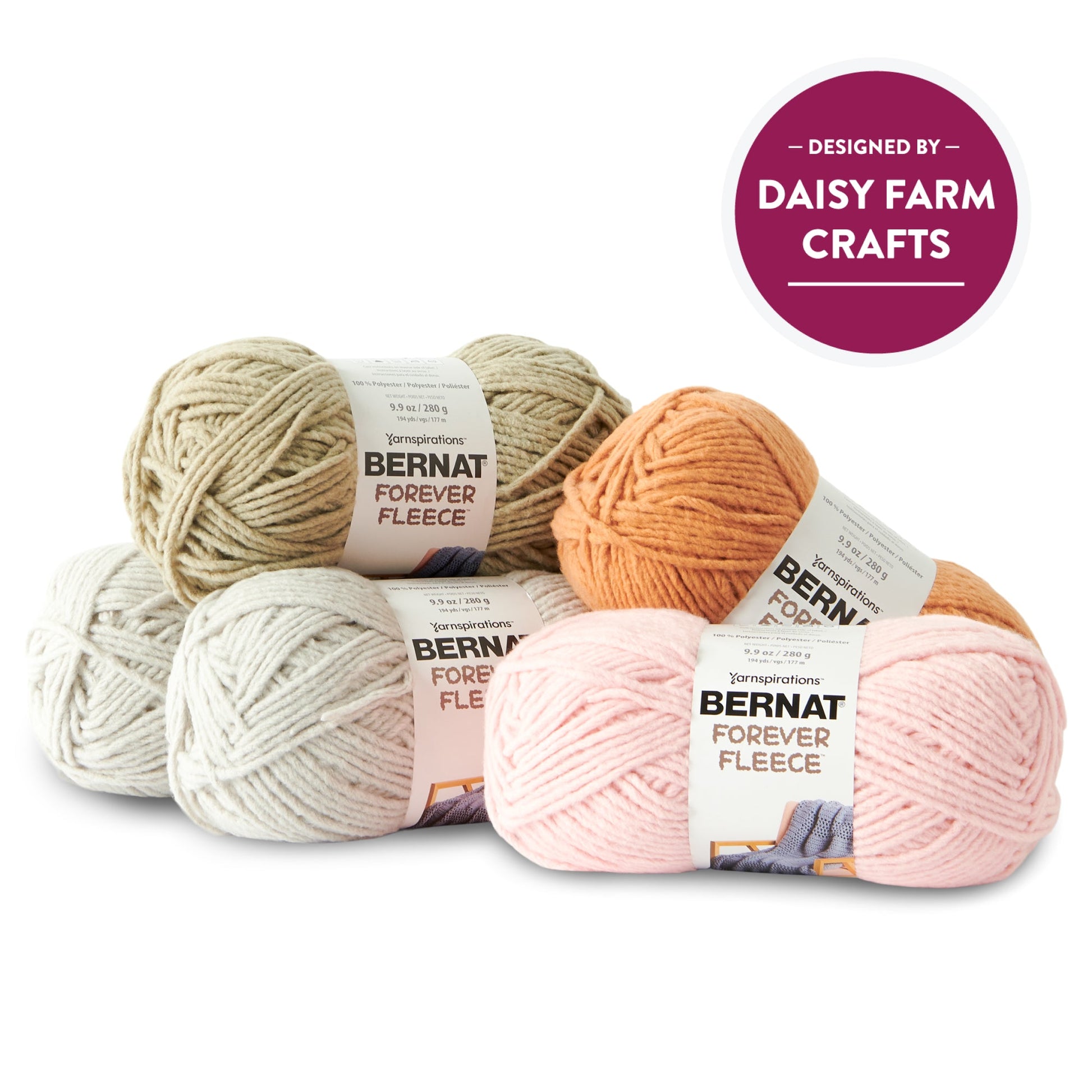 Bernat Daisy Farm Crafts Curated Forever Fleece Box | Pattern: Crochet | by Yarnspirations