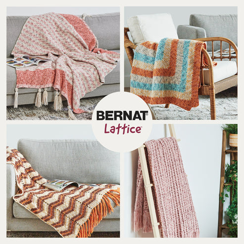 Bernat Lattice Yarn - 3 Pack Worsted Weight Yarn For Knitting & Crocheting, Soft & Colorful-921865