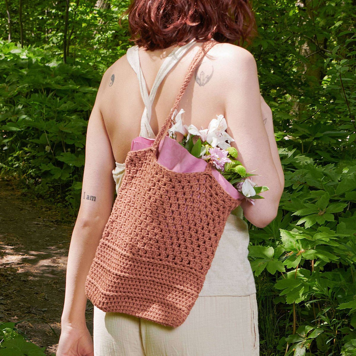 Crochet Bag made in Patons Linen Yarn