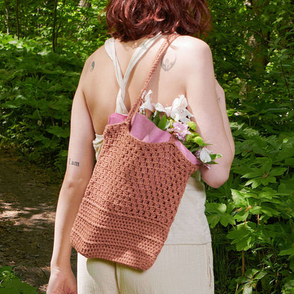 Patons Ridged Crochet Tote Bag Crochet Bag made in Patons Linen Yarn