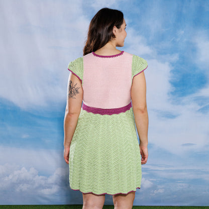 Patons Crochet Color Block Babydoll Dress Patons Crochet Color Block Babydoll Dress
