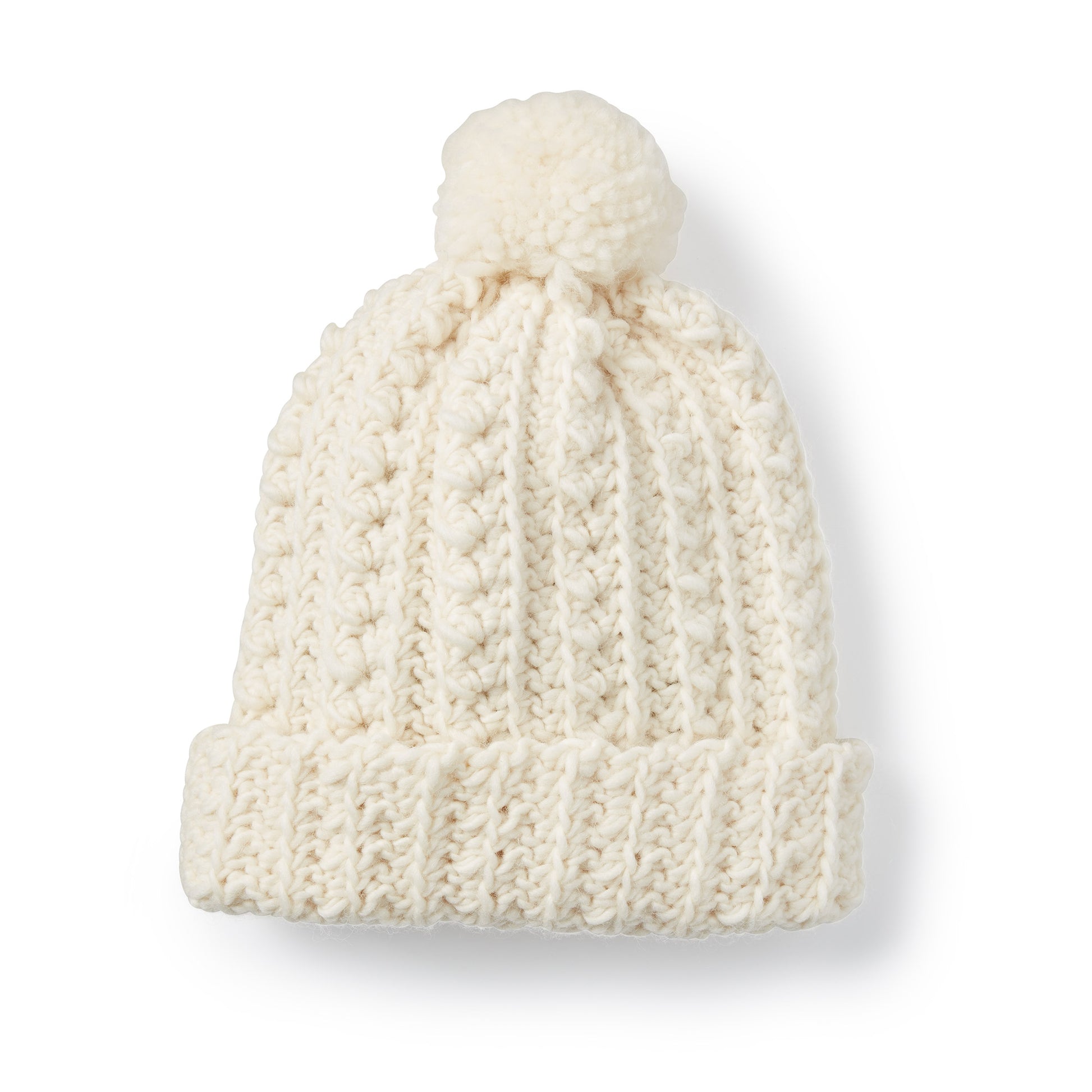 Free Patons Crochet Hat With Pompom Pattern