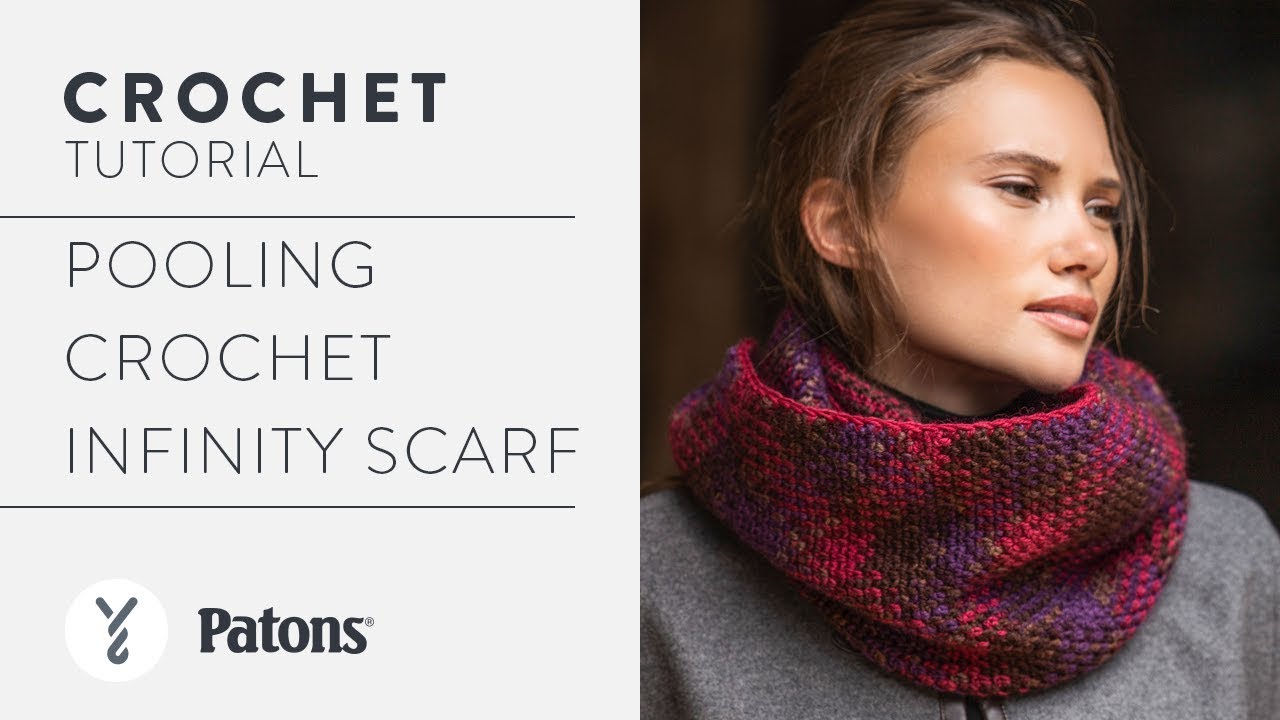 Patons Pooling Crochet Infinity Scarf