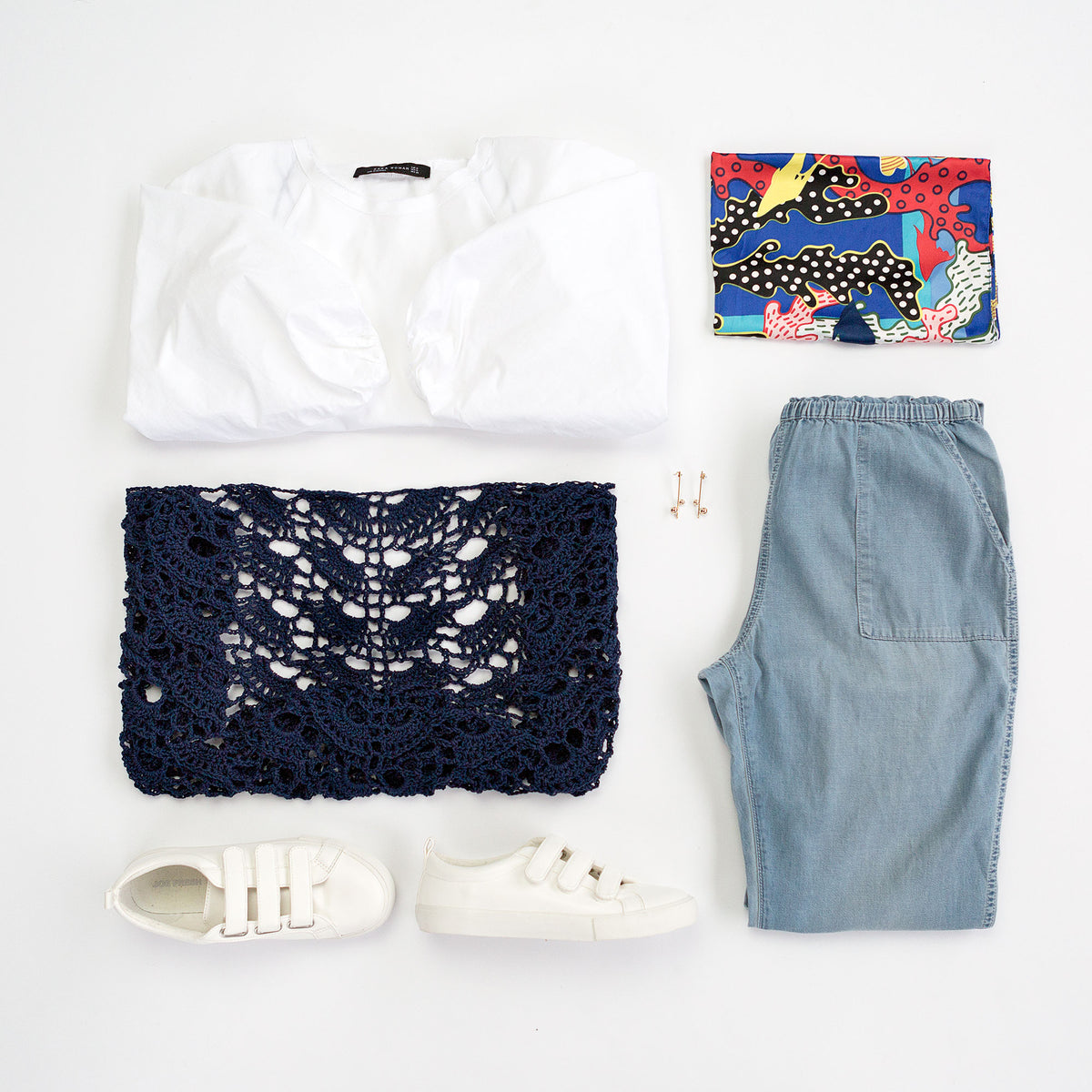 Crochet Shawl made in Patons Grace Yarn, Navy.