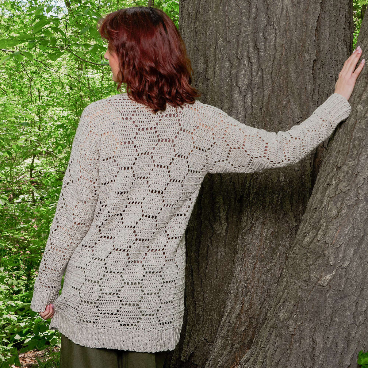 Crochet Cardigan made in Patons Linen Yarn