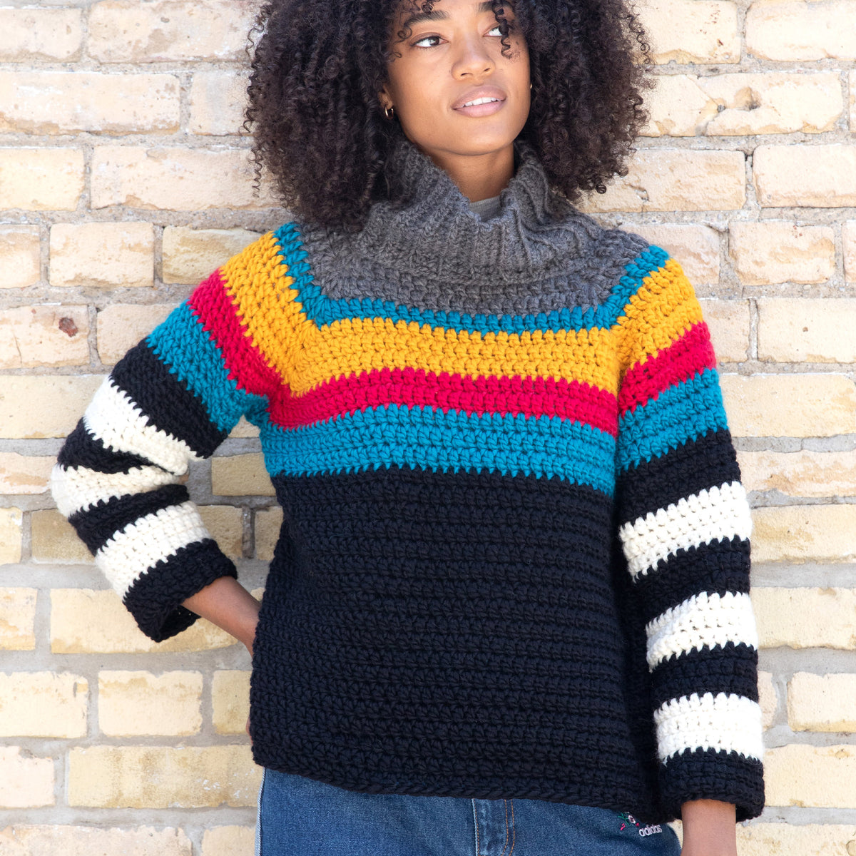 Crochet Sweater made in Patons Classic Wool Roving Yarn