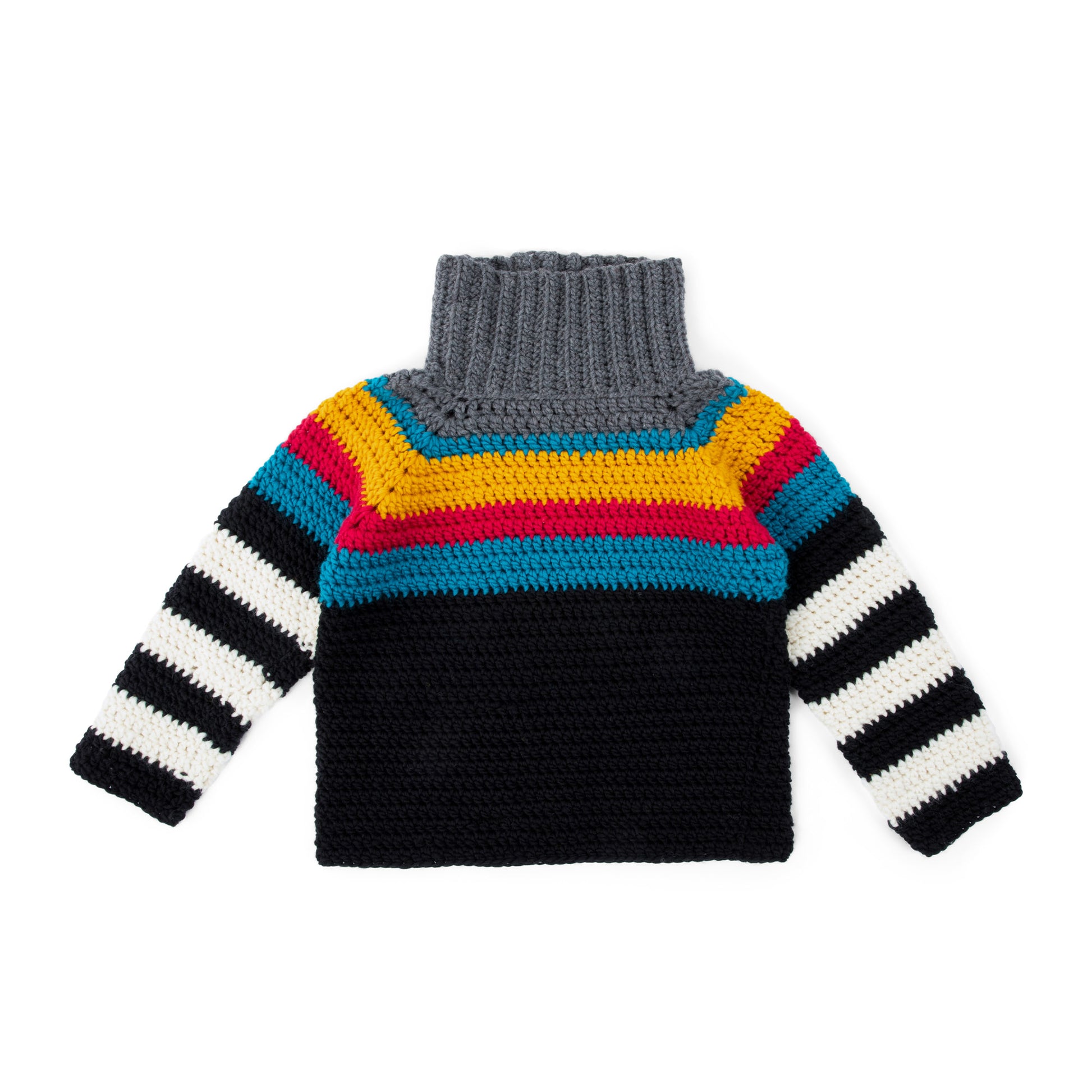 Free Patons Stripe It Bright Crochet Sweater Pattern