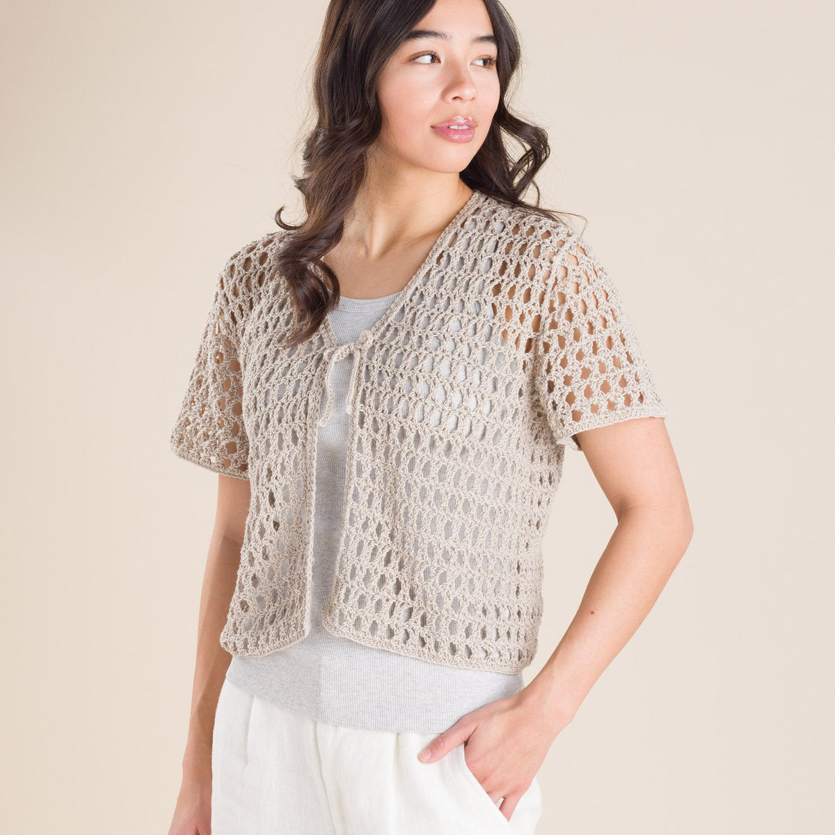 Crochet Cardigan made in Patons Linen Yarn