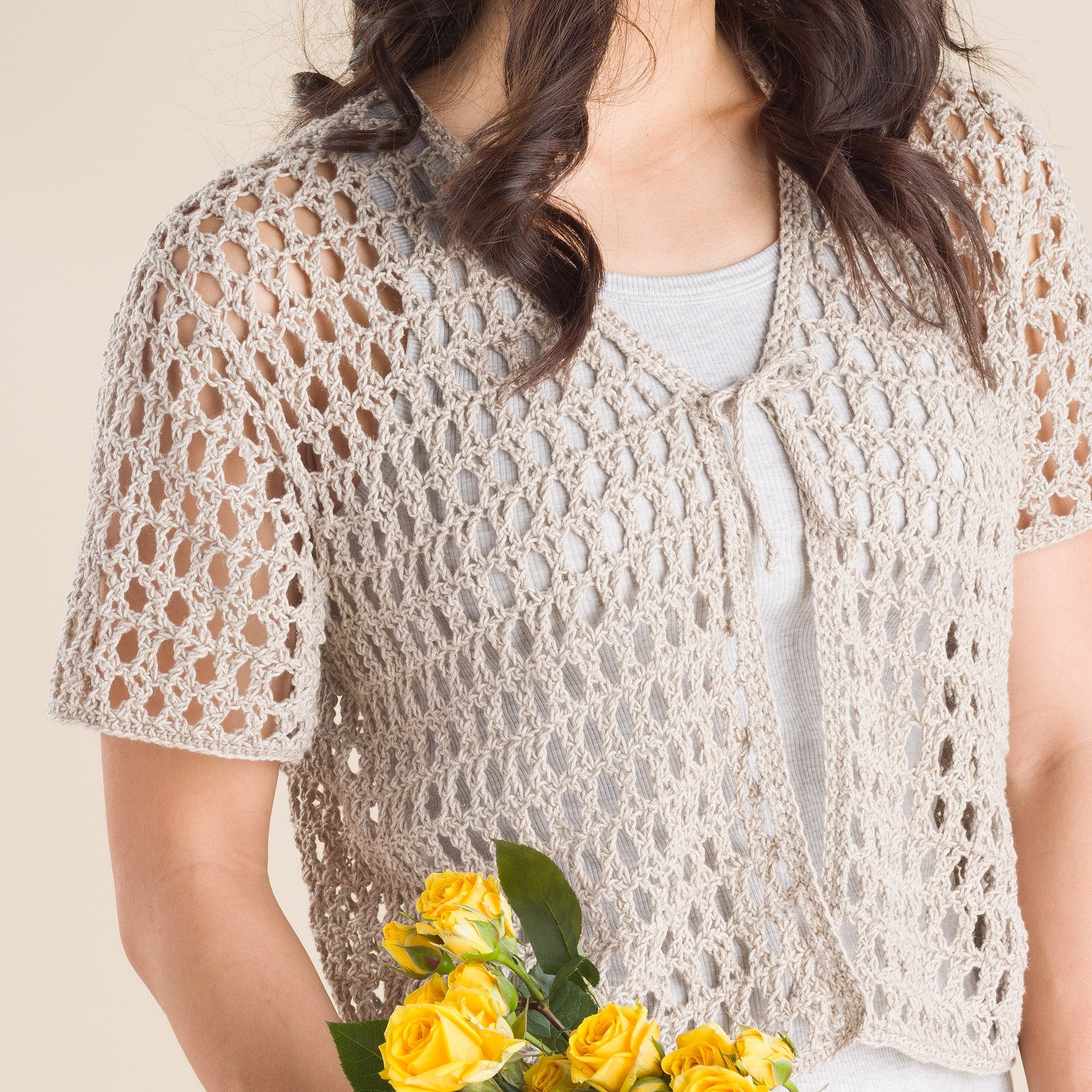 Free Patons Crochet Mesh Beachside Cardigan Pattern | Yarnspirations