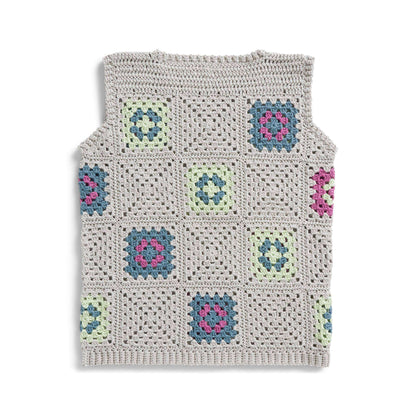 Patons Crochet Granny Patchwork Vest Crochet Vest made in Patons Grace Yarn