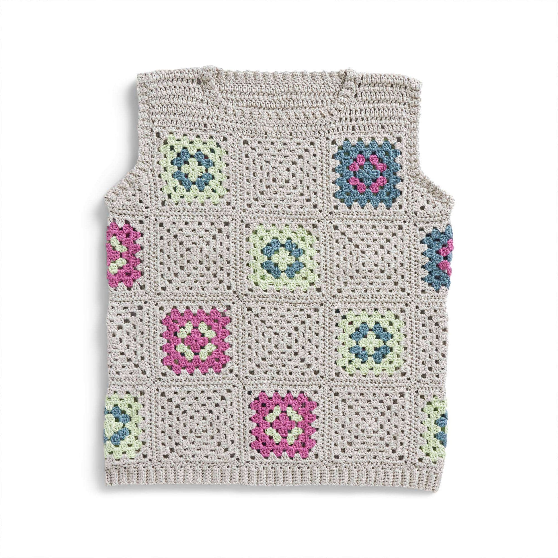 Free Patons Crochet Granny Patchwork Vest Pattern