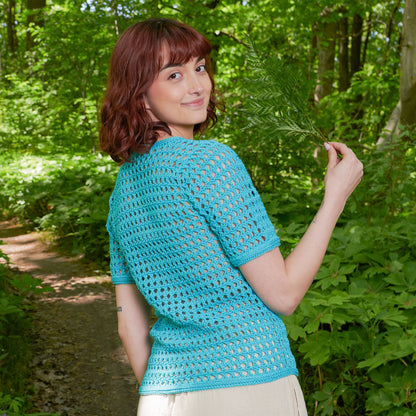 Patons Mesh Stitch Crochet Top Aquifer