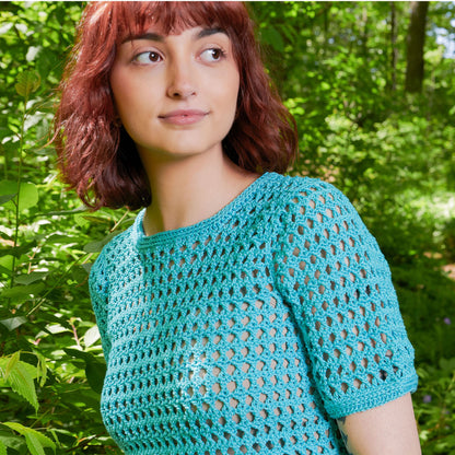 Patons Mesh Stitch Crochet Top Aquifer