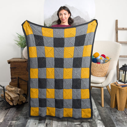 Patons Cabin Plaid Crochet Blanket Patons Cabin Plaid Crochet Blanket