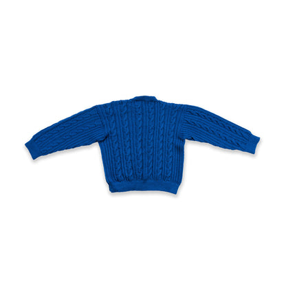 Patons Cerulean Cabled Crochet Sweater Patons Cerulean Cabled Crochet Sweater