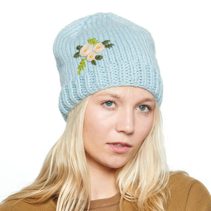 Patons Lovely Floral Knit Hat Patons Lovely Floral Knit Hat