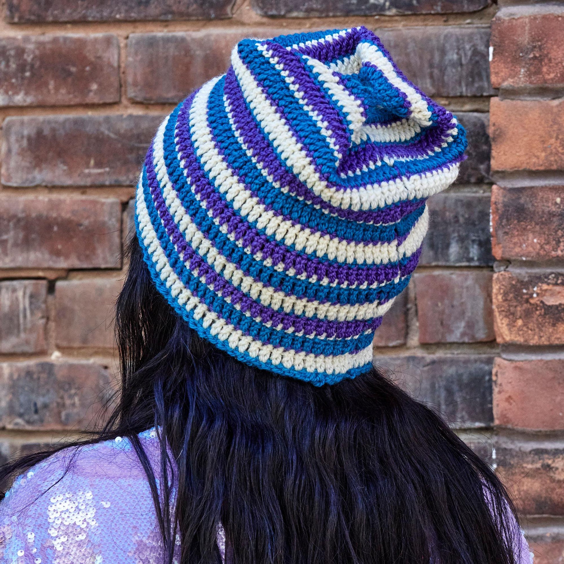 Patons Laura's Striped Crochet Hat Patons Laura's Striped Crochet Hat
