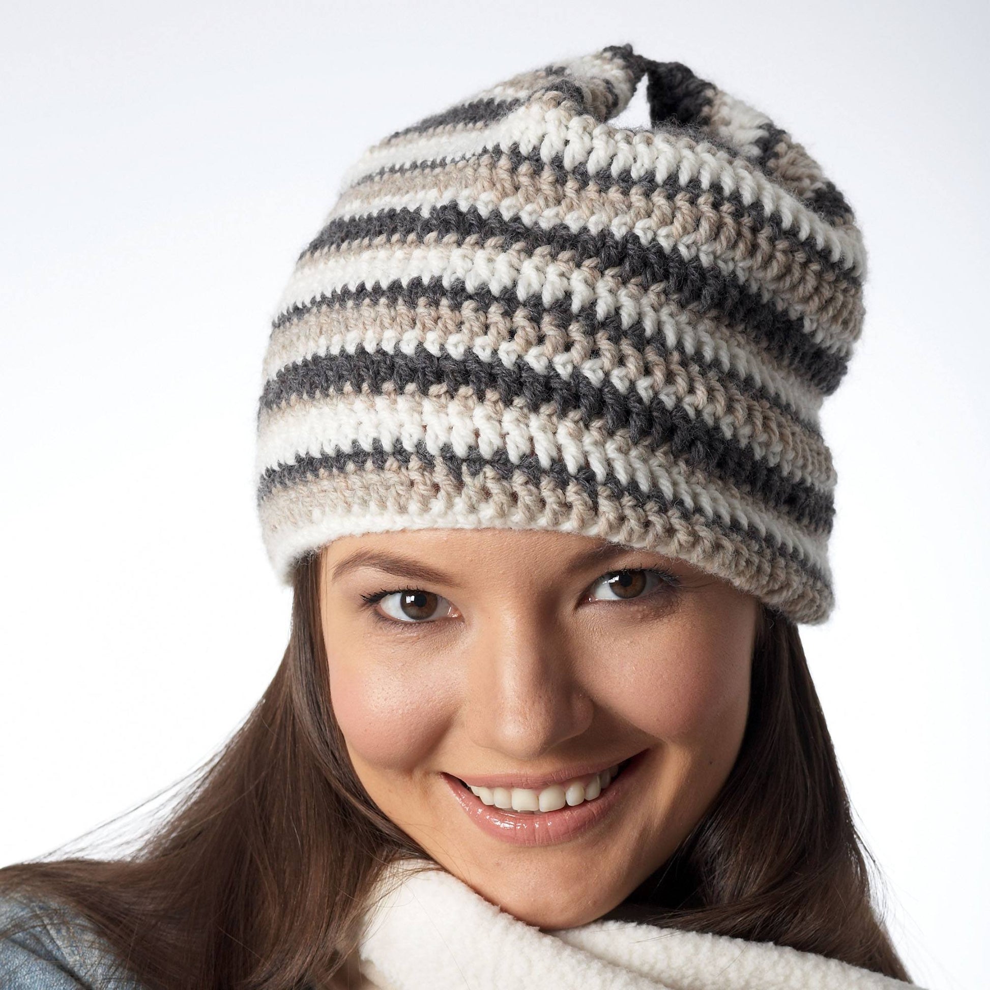 Patons Laura's Striped Crochet Hat Patons Laura's Striped Crochet Hat